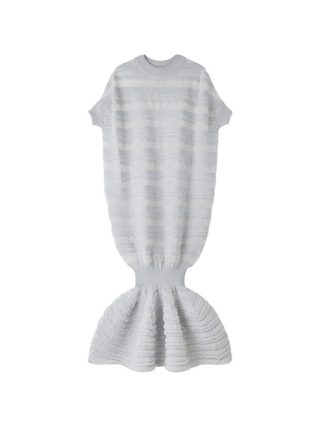  Cfcl Striped Ribbed Mini Dress - Grey 