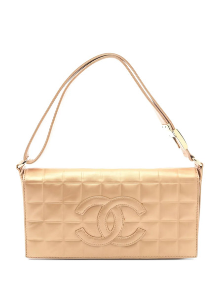  Chanel Pre-owned 2002-2003 Chocolate Bar Shoulder Bag - Gold 