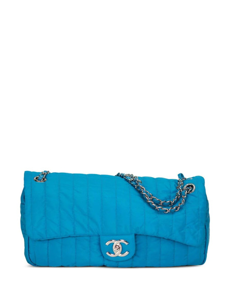  Chanel Pre-owned 2012 Classic Flap Quilted Shoulder Bag - Blue 