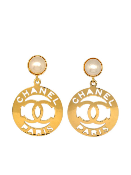  Chanel Pre-owned 1990-2000 Gold-plated Hoop Earrings 