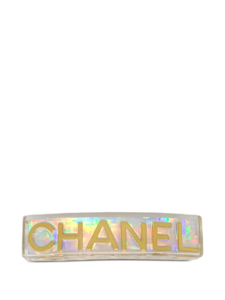  Chanel Pre-owned 1997 Logo-lettering Hair Clip - Neutrals 
