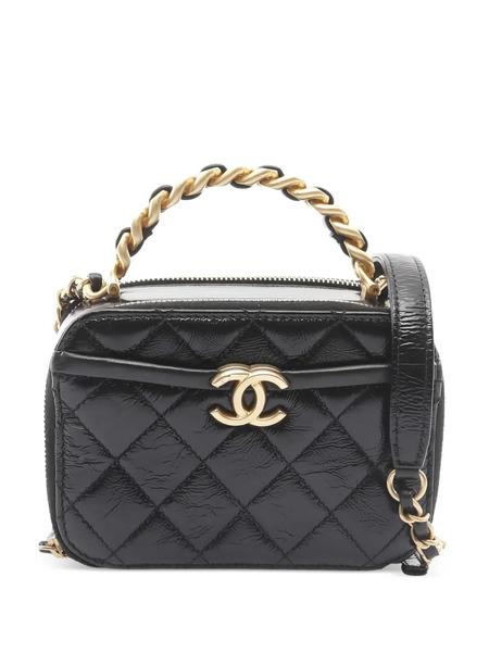  Chanel Pre-owned 2020-2021 Matelasse Chain Handle Tote Bag - Black 