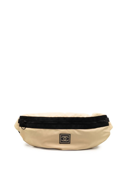  Chanel Pre-owned 2002-2003 Nylon Cc Sport Line Belt Bag - Brown 