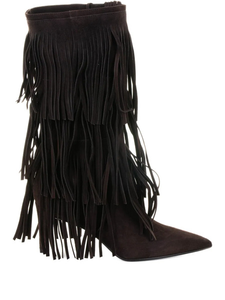  Chantal Fringe Suede Boot - Brown 