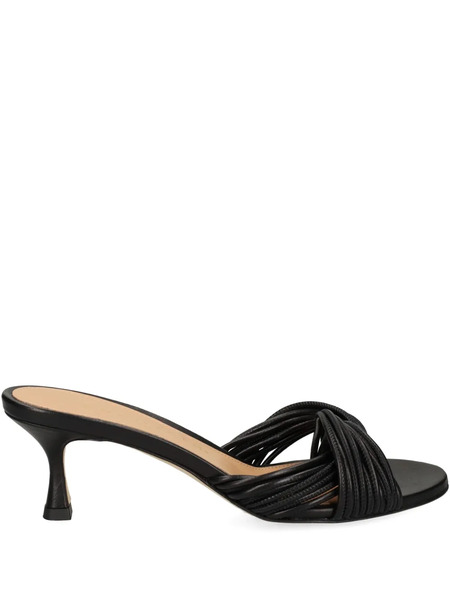  Chantal Knotted-upper Leather Heeled Sandals - Black 