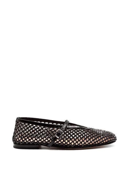  Chantal Perforated Rhinestone-embellished Flats - White 