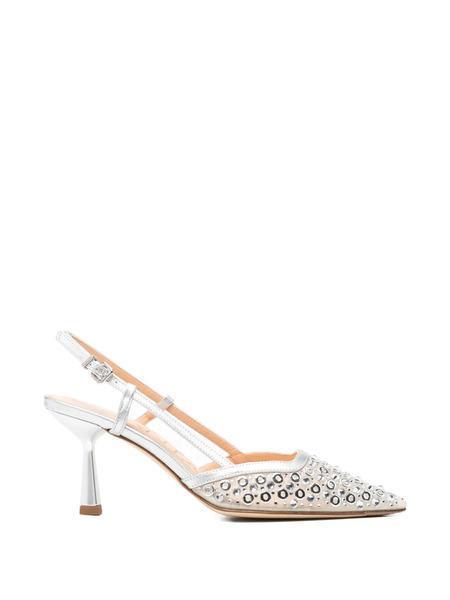  Chantal Slingback Heeled Pumps - Silver 