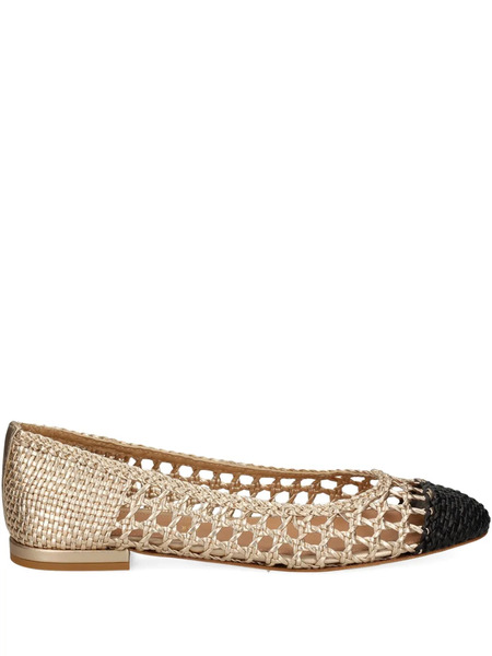  Chantal Woven-leather Ballet Flats - Neutrals 