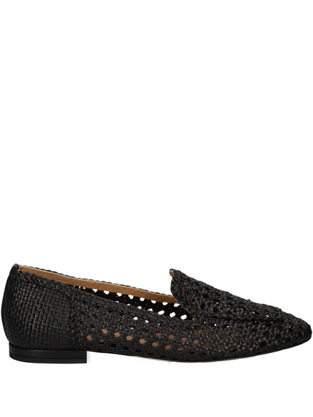  Chantal Woven Leather Loafers - Black 