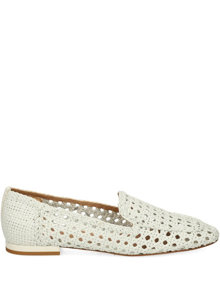  Chantal Woven Leather Loafers - White 