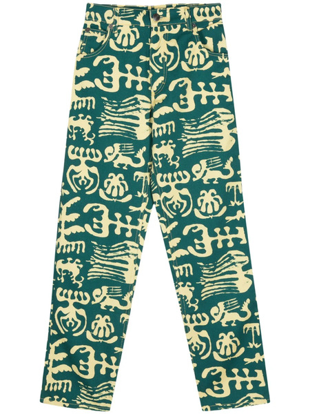  Charles Jeffrey Loverboy Art Logo-patch Jeans - Green 