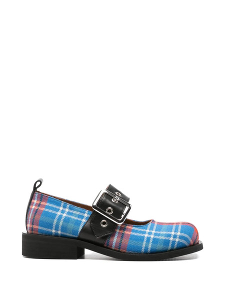  Charles Jeffrey Loverboy Buckle Plaid Pumps - Blue 