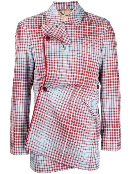  Charles Jeffrey Loverboy Checked Single-breasted Jacket - Blue 