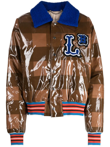  Charles Jeffrey Loverboy Checked Varsity Bomber Jacket - Brown 