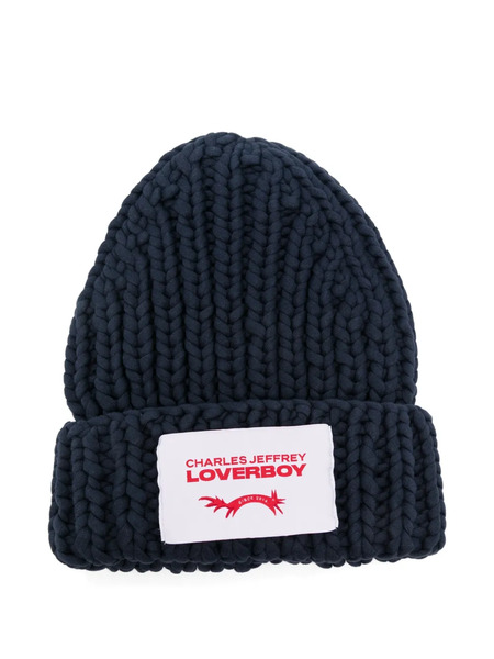  Charles Jeffrey Loverboy Chubby Logo-patch Beanie Hat - Blue 