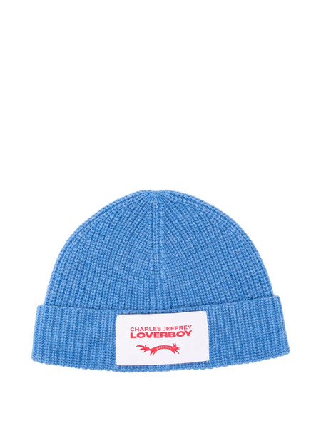 Charles Jeffrey Loverboy Chunky Logo-patch Beanie Hat - Blue 