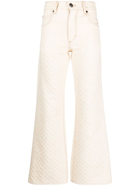  Charles Jeffrey Loverboy Golden Jacquard Wide-leg Jeans - Neutrals 