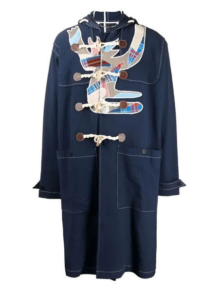  Charles Jeffrey Loverboy Hooded Patchwork Duffle Coat - Blue 