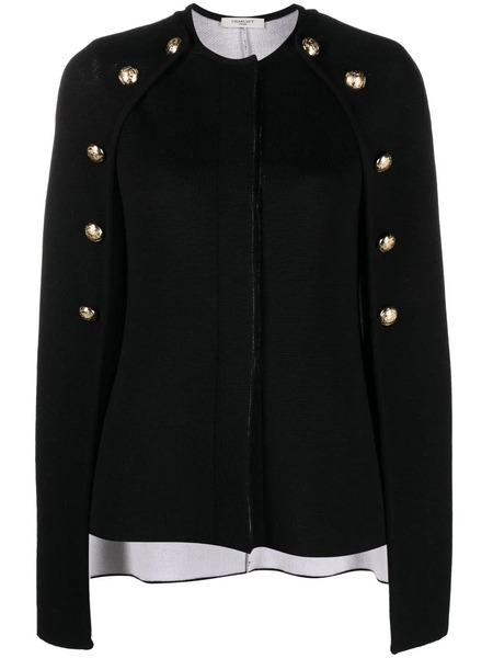  Charlott Button-embellished Cape Jumper - Black 