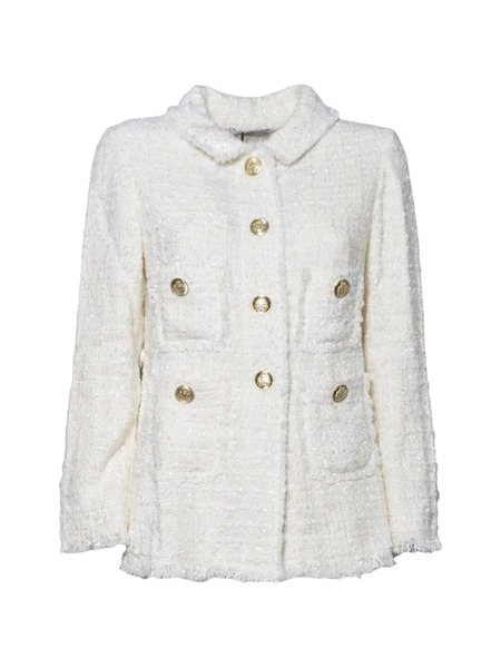  Charlott Button Frayed Jacket - White 