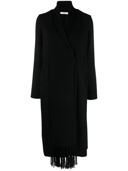 Charlott Double-breasted Knitted Wool Coat - Black 