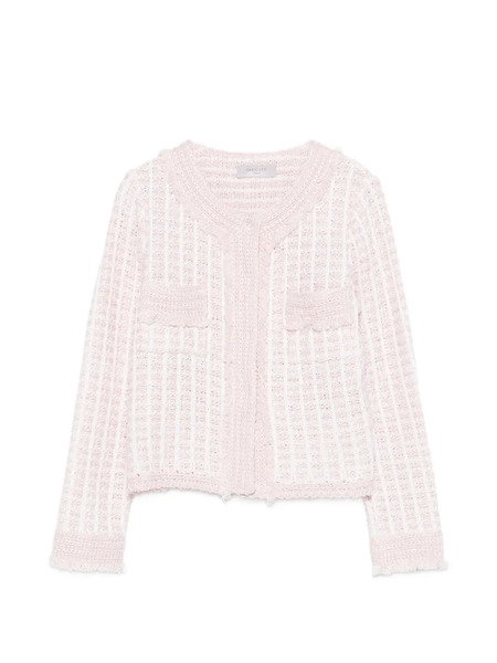  Charlott Fringed-detail Pocket Cardigan - Pink 