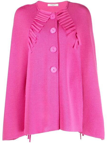  Charlott Fringed Long-sleeve Knit Top - Pink 