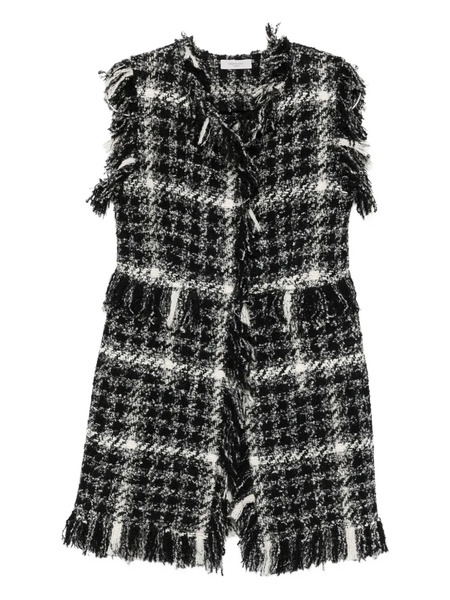  Charlott Fringed Tweed Coat - Black 