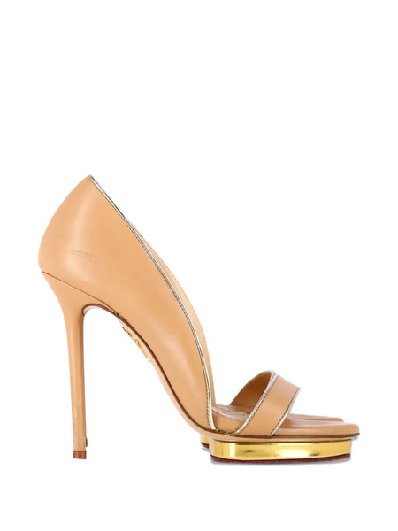  Charlotte Olympia Christine Metallic-trim Sandals - Neutrals 