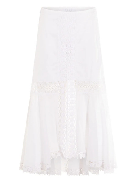  Charo Ruiz Ibiza Crochet-panelled Skirt - White 