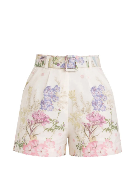  Charo Ruiz Ibiza Pansy Belted Shorts - Neutrals 