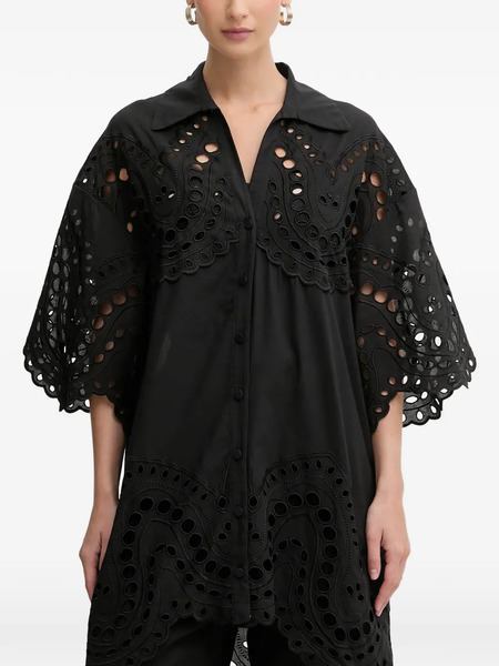  Charo Ruiz Ibiza Tao Eyelet Blouse - Black 