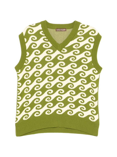  Chateau Orlando Graphic V-neck Vest - Green 