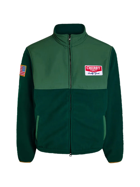  Cherry La Colourblock Patch-detail Jacket - Green 