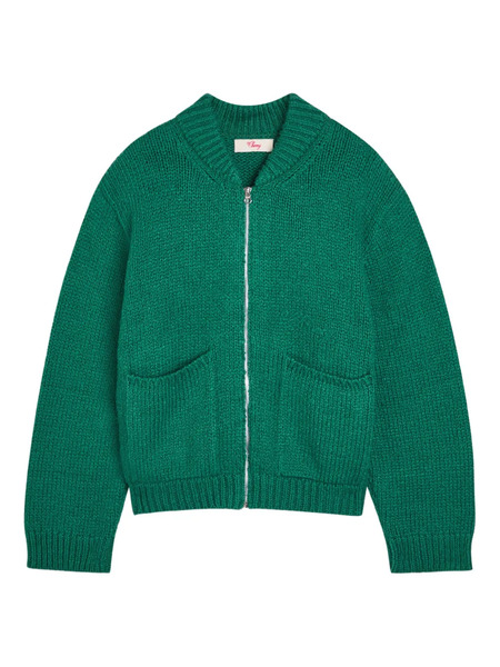  Cherry La Zip-up Cardigan - Green 