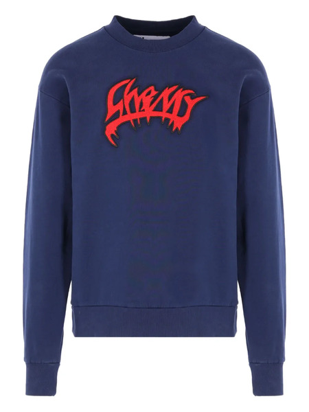 Cherry World Chalva Logo Crew-neck Sweatshirt - Blue 