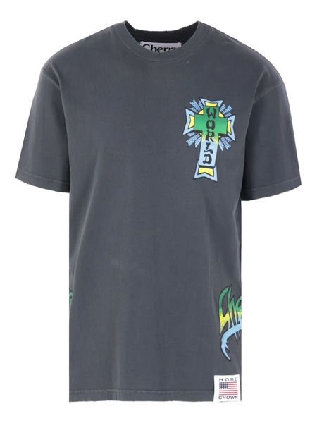 Cherry World Graphic-print T-shirt - Grey 