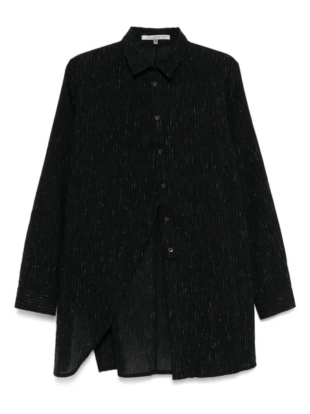  Chiahung Su Asymmetric Striped Shirt - Black 
