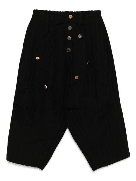  Chiahung Su Pinstriped Trousers - Black 
