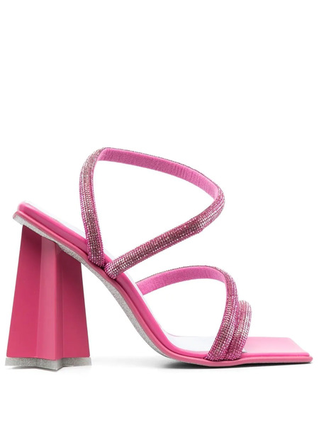 Chiara Ferragni Calf-leather Crystal-embellished Sandals - Pink 