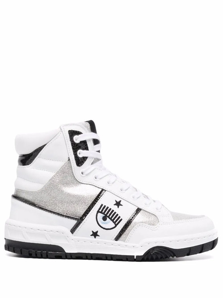  Chiara Ferragni Eye-motif High Top Sneakers - White 