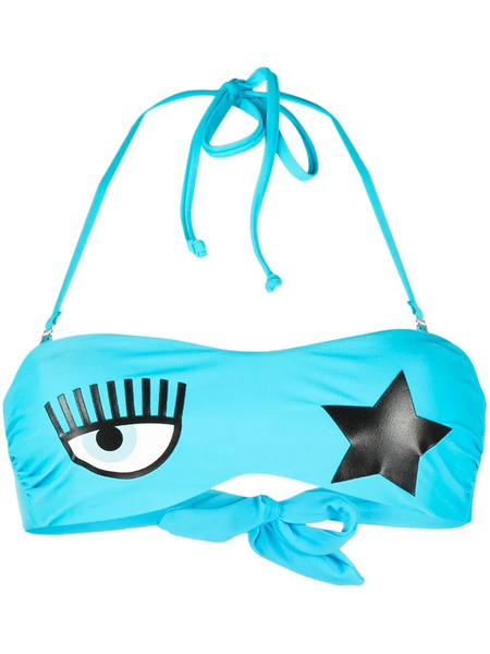  Chiara Ferragni Eye-print Bandeau Bikini Top - Blue 