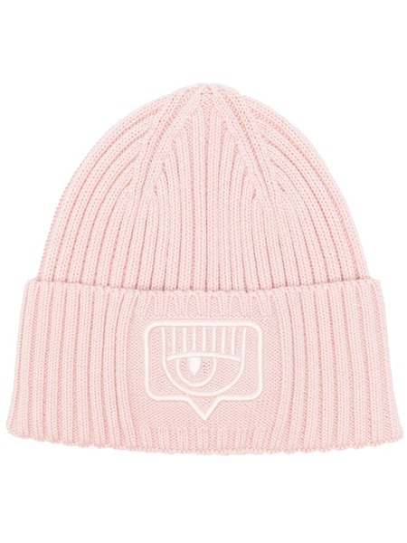  Chiara Ferragni Eyelike-embroidered Ribbed Beanie - Pink 