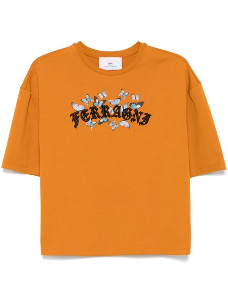  Chiara Ferragni Gothic Butterflies T-shirt - Orange 