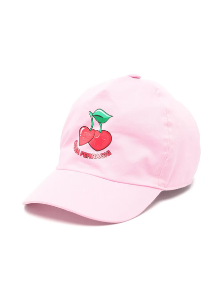  Chiara Ferragni Kids Cherry-print Cotton Baseball Cap - Pink 