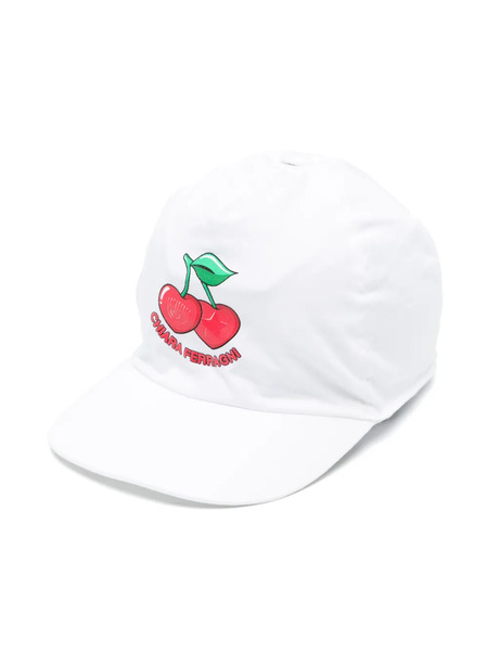  Chiara Ferragni Kids Cherry-print Cotton Cap - White 