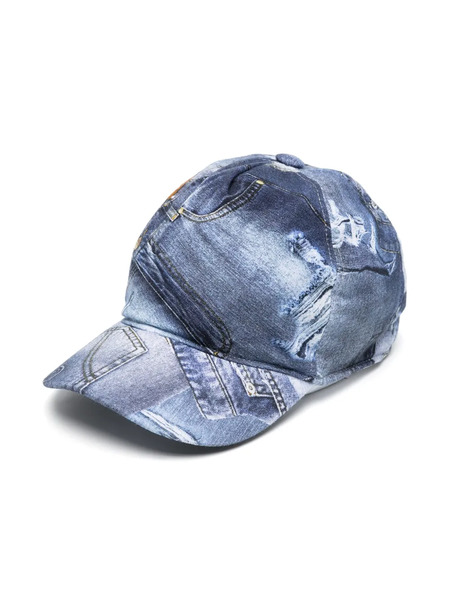  Chiara Ferragni Kids Denim-print Cotton Cap - Blue 