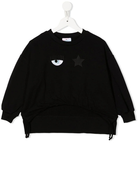  Chiara Ferragni Kids Embroidered-motif Sweatshirt - Black 