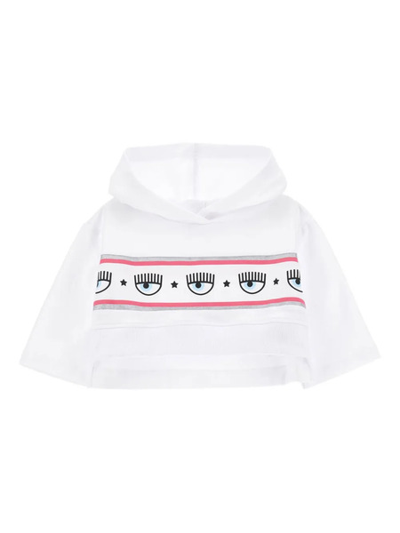  Chiara Ferragni Kids Eyelike-embellished Hoodie - White 