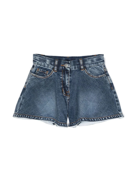  Chiara Ferragni Kids Eyelike-motif Denim Shorts - Blue 